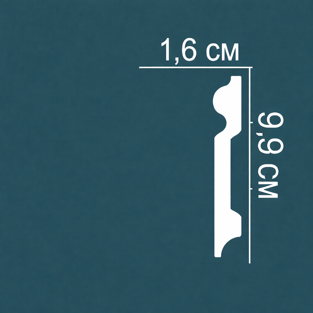 Плинтус полиуретановый под покраску Перфект Плюс AD401 2400×99×16